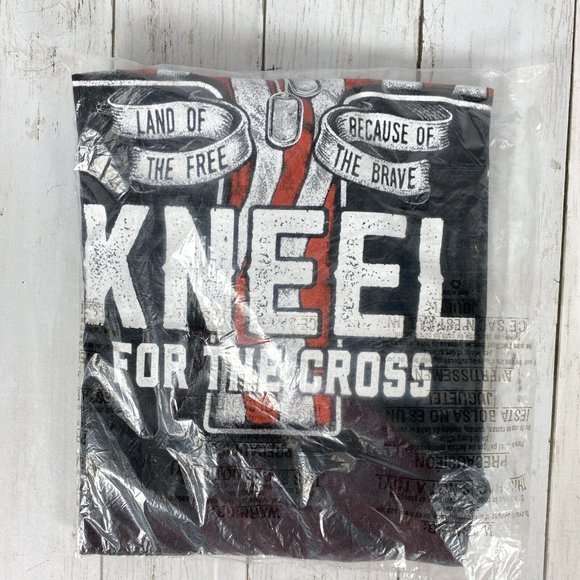 *Sale pending* Stand For The Flag Kneel For the Cross Men's XL July 4th Shirt - Picture 3 of 3